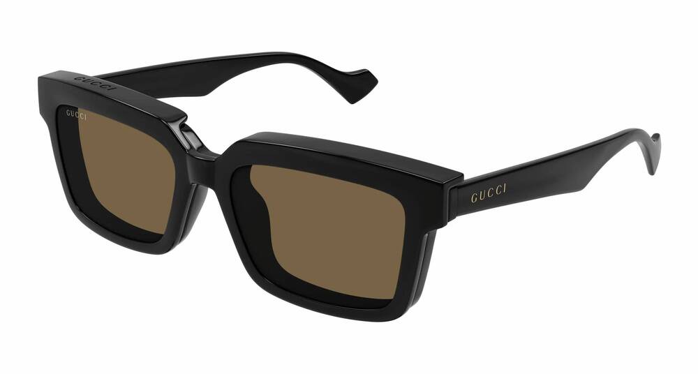 NEW GUCCI men's squared sunglasses in black/transparent